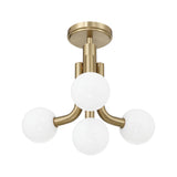 Maribel 4 Globe Pendant 16", Satin Brass