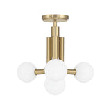 Maribel 4 Globe Pendant 16", Satin Brass