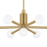 Maribel 7 Globe Chandelier 29", Satin Brass