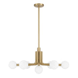 Maribel 7 Globe Chandelier 29", Satin Brass