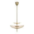 Zara Large Two-Tier Pendant 21", Brushed Brass and Chamomile Glass