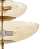 Zara Large Three-Tier Pendant 21", Brushed Brass and Chamomile Glass