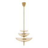 Zara Large Three-Tier Pendant 21", Brushed Brass and Chamomile Glass