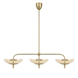 Zara Linear Pendant 54", Brushed Brass and Chamomile Glass