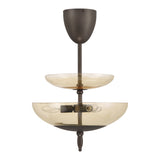 Zara Medium Two-Tier Pendant 14", Bronze and Chamomile Glass
