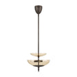 Zara Medium Two-Tier Pendant 14", Bronze and Chamomile Glass