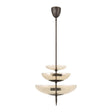 Zara Large Three-Tier Pendant 21", Bronze and Chamomile Glass