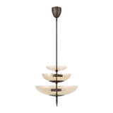 Zara Large Three-Tier Pendant 21", Bronze and Chamomile Glass