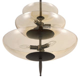 Zara Large Three-Tier Pendant 21", Bronze and Chamomile Glass