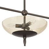 Zara Linear Pendant 54", Bronze and Chamomile Glass