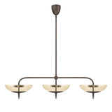 Zara Linear Pendant 54", Bronze and Chamomile Glass