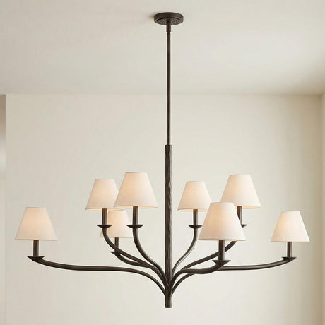 Valen 8 Light Chandelier 52", Forged Bronze