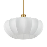 Uma Fabric Pendant 22", Brushed Brass