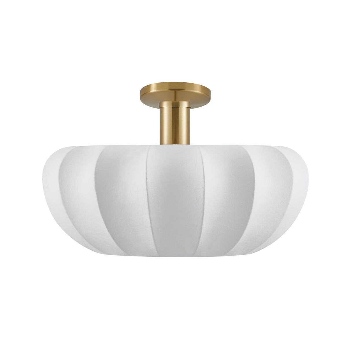 Uma Fabric Pendant 22", Brushed Brass