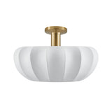 Uma Fabric Pendant 22", Brushed Brass