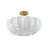 Uma Fabric Pendant 22", Brushed Brass