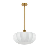 Uma Fabric Pendant 22", Brushed Brass