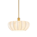 Uma Fabric Pendant 22", Brushed Brass