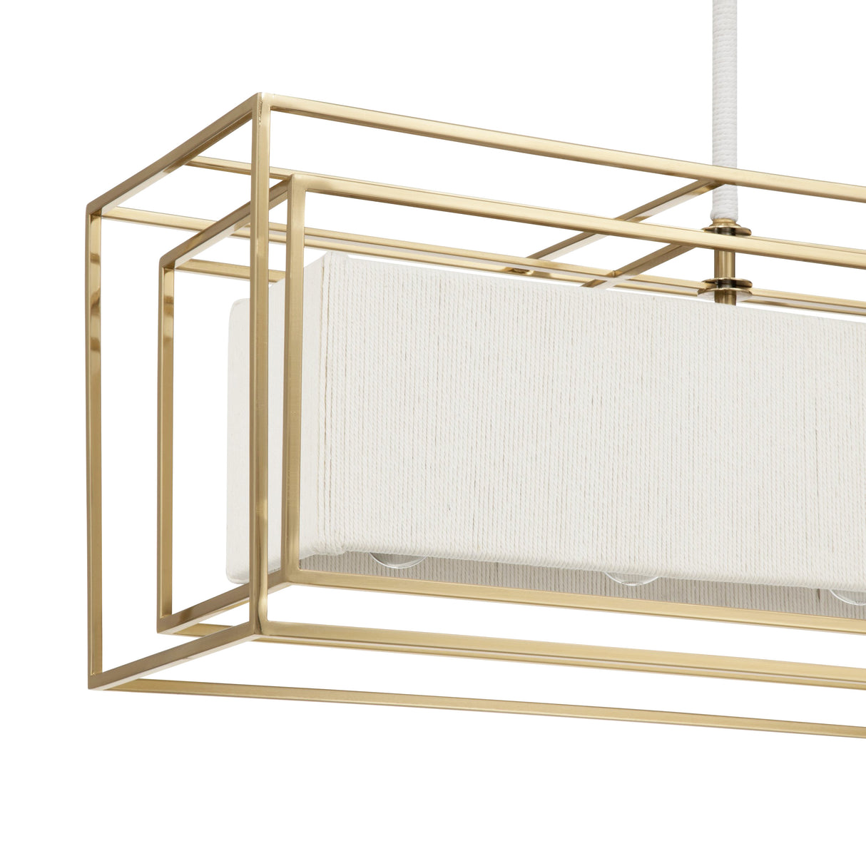 Tilda Linear Pendant 42", Brass and Rope