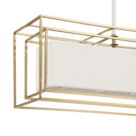 Tilda Linear Pendant 42", Brass and Rope