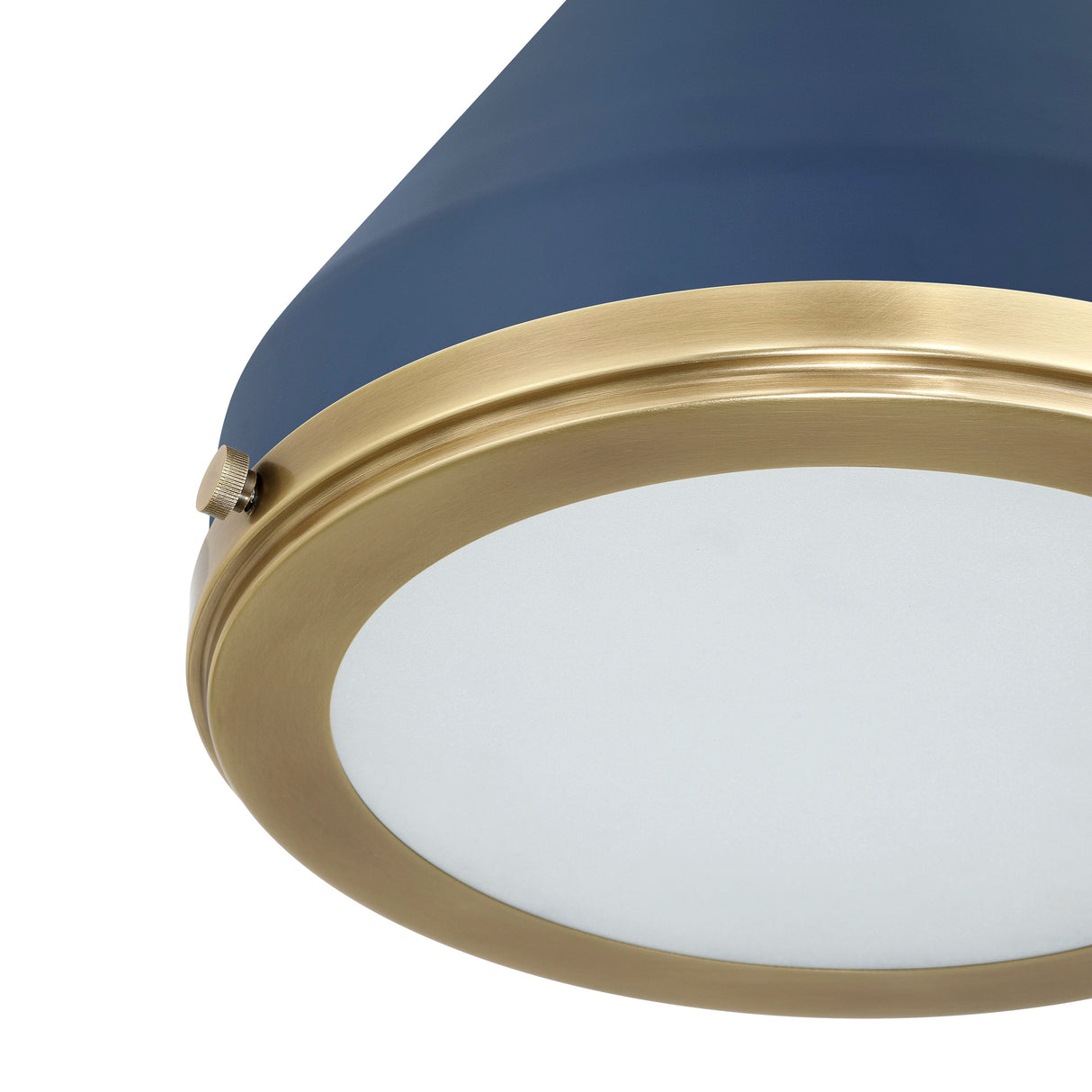 Drew Small Pendant 13", Vintage Blue and Aged Brass