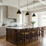 Drew Small Pendant 13", Matte Black and Aged Brass