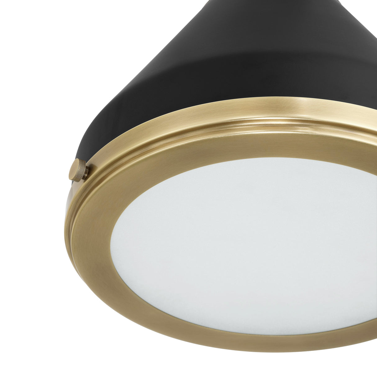 Drew Small Pendant 13", Matte Black and Aged Brass