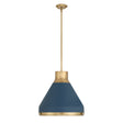 Drew Medium Pendant 19", Vintage Blue and Aged Brass