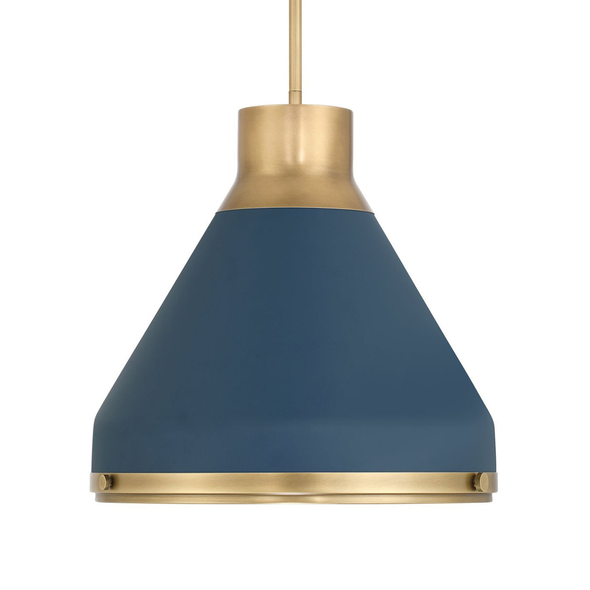 Drew Medium Pendant 19", Vintage Blue and Aged Brass