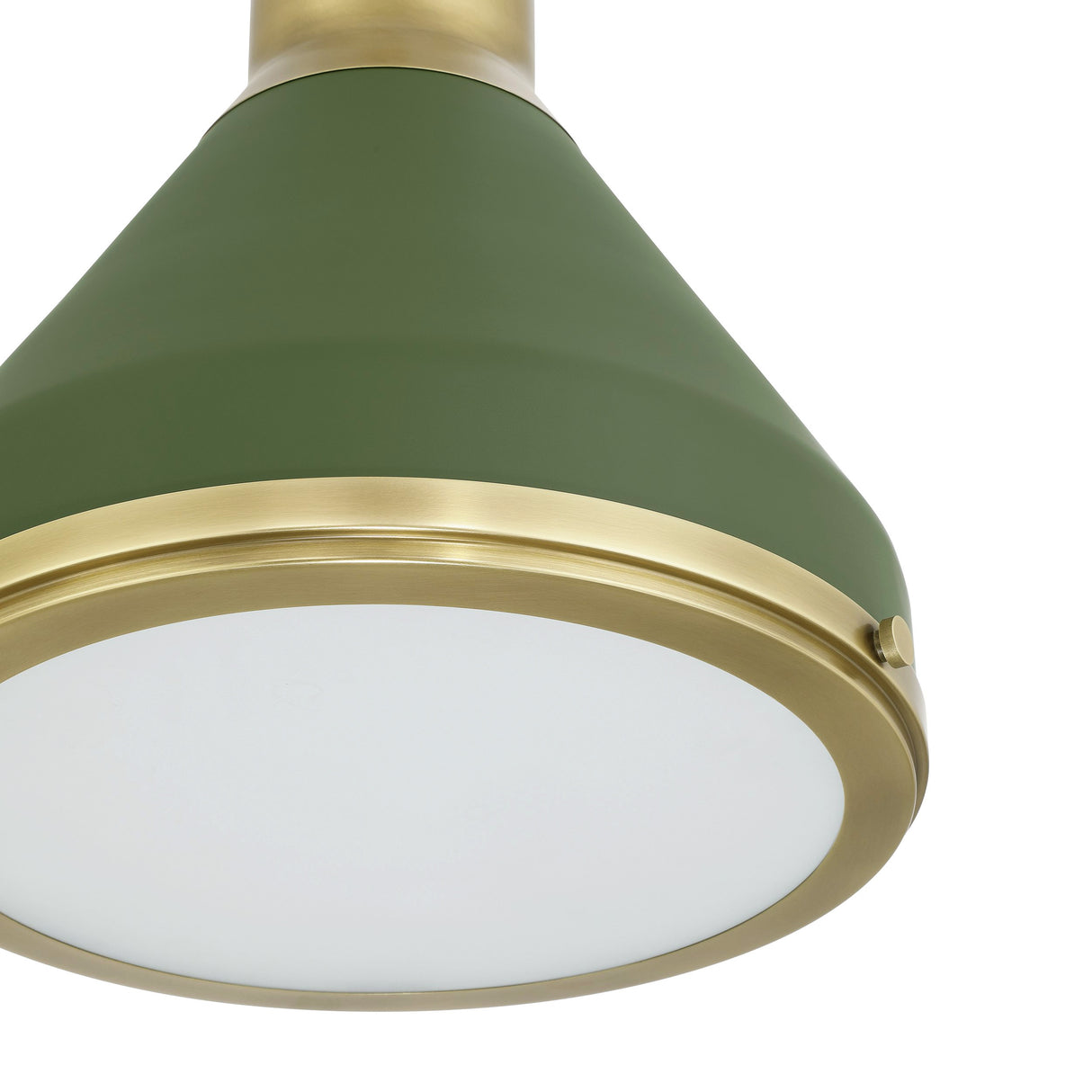 Drew Medium Pendant 19", Olive Green and Aged Brass