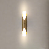 Alessio Medium Wall Sconce 18", Distressed Brass and Alabaster