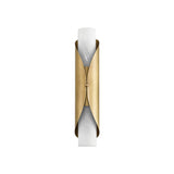 Alessio Medium Wall Sconce 18", Distressed Brass and Alabaster
