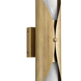 Alessio Medium Wall Sconce 18", Distressed Brass and Alabaster