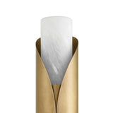 Alessio Medium Wall Sconce 18", Distressed Brass and Alabaster