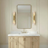 Alessio Large Wall Sconce 24", Distressed Brass and Alabaster