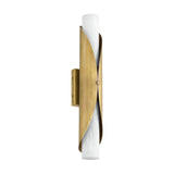 Alessio Large Wall Sconce 24", Distressed Brass and Alabaster