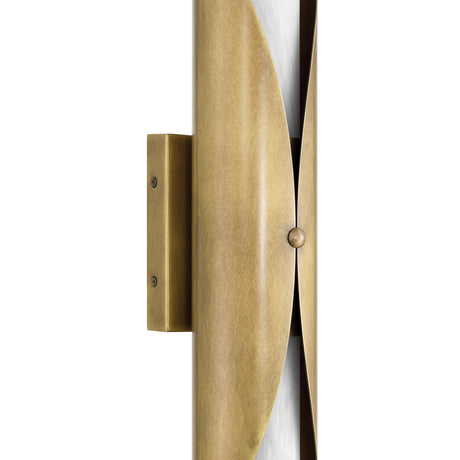 Alessio Large Wall Sconce 24", Distressed Brass and Alabaster