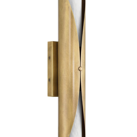 Alessio Extra Large Wall Sconce 30", Distressed Brass and Alabaster