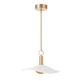 Celine Medium LED Pendant 18", Polished Brass and Glazed Ceramic