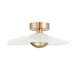 Celine Medium LED Pendant 18", Polished Brass and Glazed Ceramic