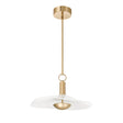 Celine Medium LED Semi-Flush Mount 18", Polished Brass and Glazed Ceramic