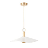 Celine Large LED Pendant 24", Polished Brass and Glazed Ceramic