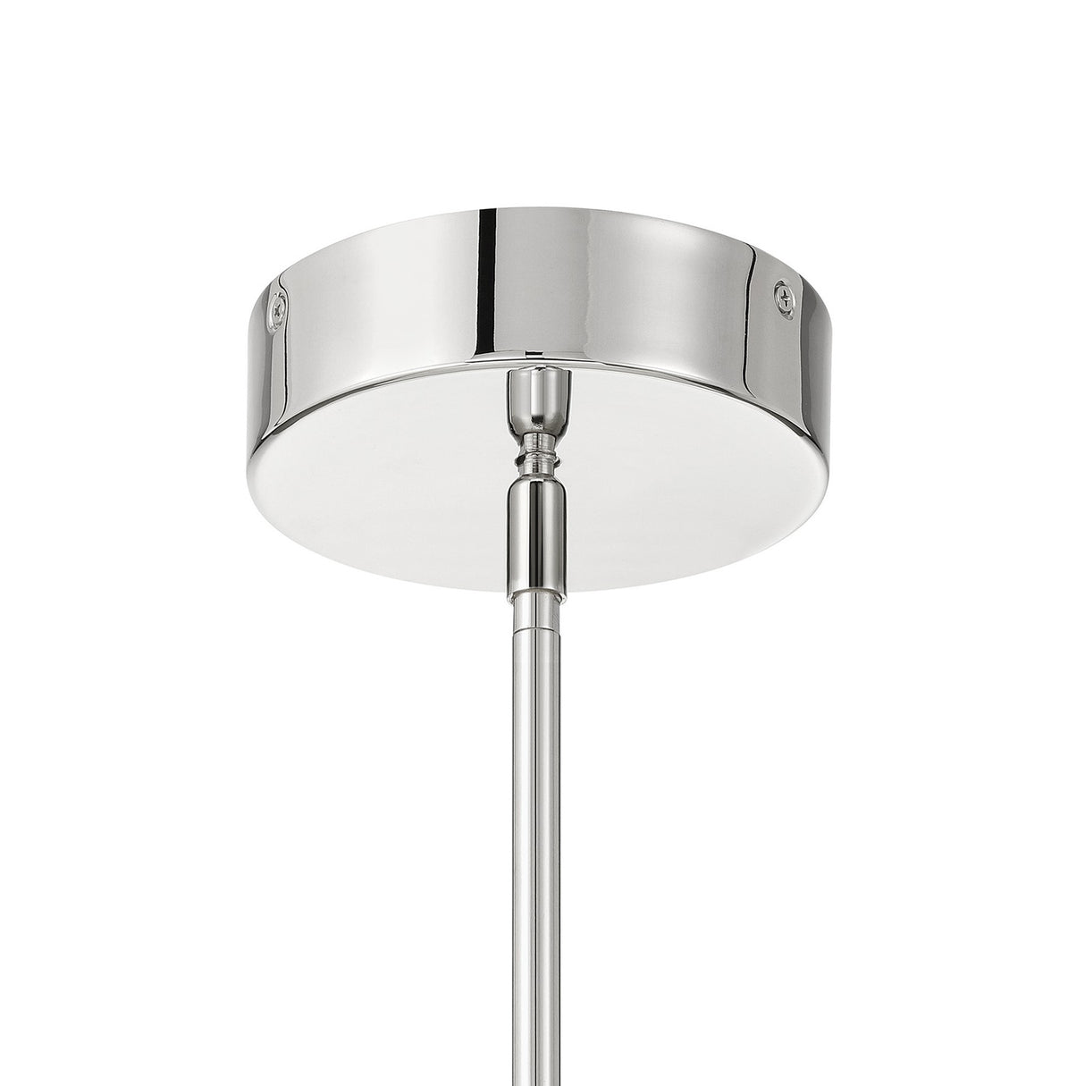 Celine Medium LED Pendant 18", Polished Nickel and Clear Ribbed Glass