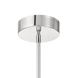 Celine Medium LED Pendant 18", Polished Nickel and Clear Ribbed Glass