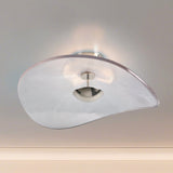 Celine Large LED Pendant 24", Polished Nickel and Clear Ribbed Glass