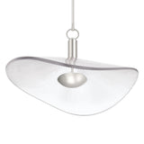 Celine Large LED Pendant 24", Polished Nickel and Clear Ribbed Glass