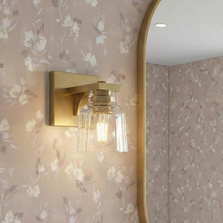 Kurt Vanity Wall Sconce, Satin Brass