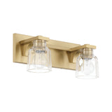 Kurt 2 Light Vanity 15", Satin Brass