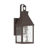 Westin Outdoor Wall Light, Small 14", Bronze and Water Glass