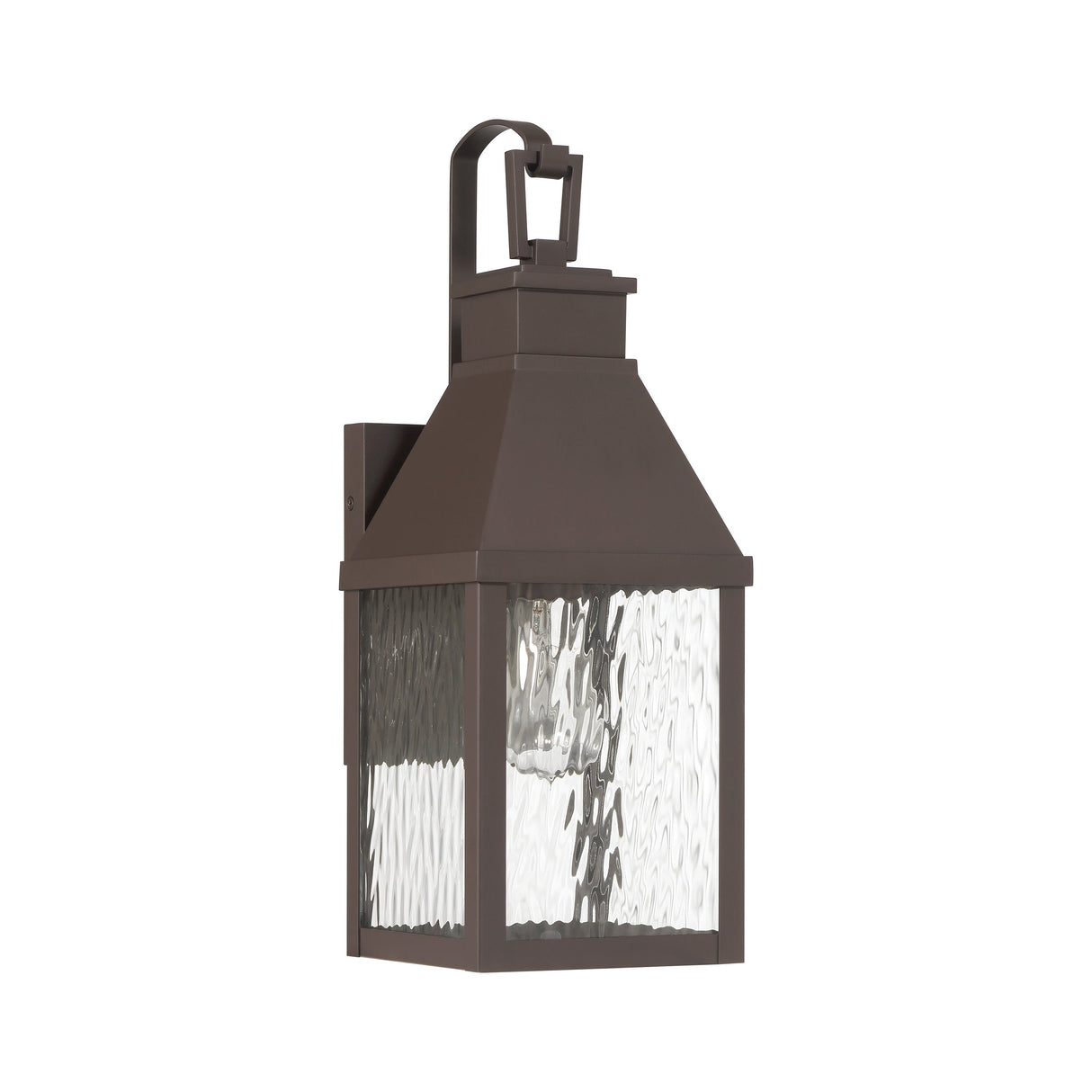 Westin Outdoor Wall Light, Medium 18", Bronze and Water Glass